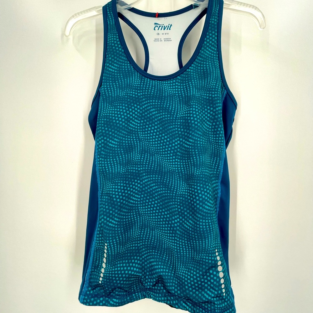 WOMEN'S CRIVIT Turquoise Razorback Tank Sz Medium 8/10